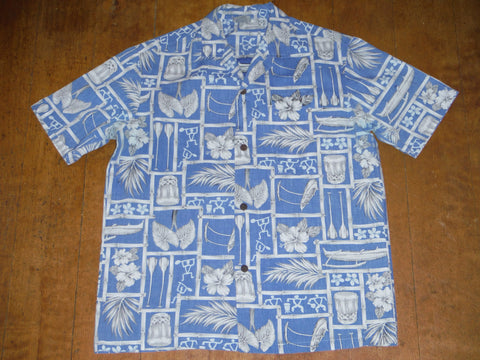 Men's Aloha shirt by Royal Creations.  65%  Polyester, 35% Cotton, Size: Mens Large