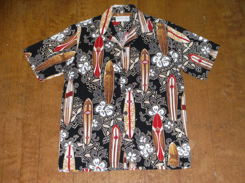 Mens Aloha shirt by Bishop Street Apparel. Bark cloth, Size: Mens Small