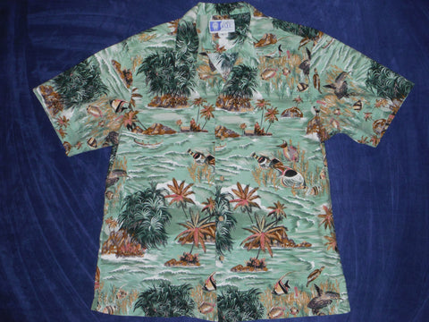Hawaiian shirt by RJC. 100% Cotton.  Size:  Mens Large